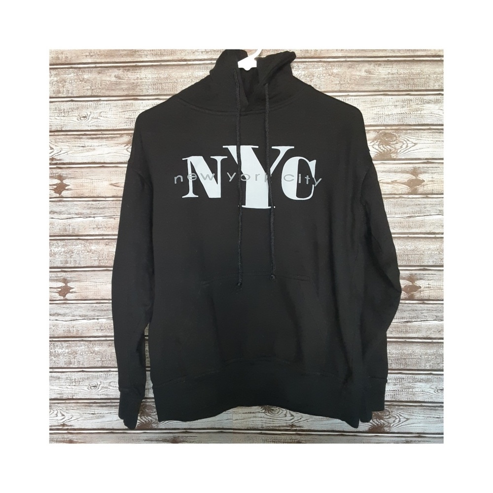 ⭐SUN Brand Black NYC Hood Sweatshirt Size Medium⭐